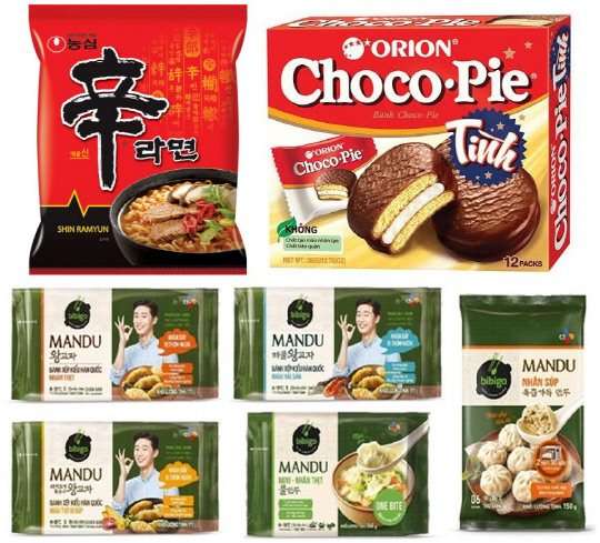 신라면과 초코파이, 비비고만두가 나란히 해외매출 3000억원 돌파에 성공했다. <각사 제공>